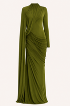 Langes Kleid mit langen Ärmeln elegantes Hochzeitsgastkleid - Gisela