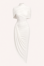 Damen Midikleid elegant Rollkragen Hochzeit Gast - Katja