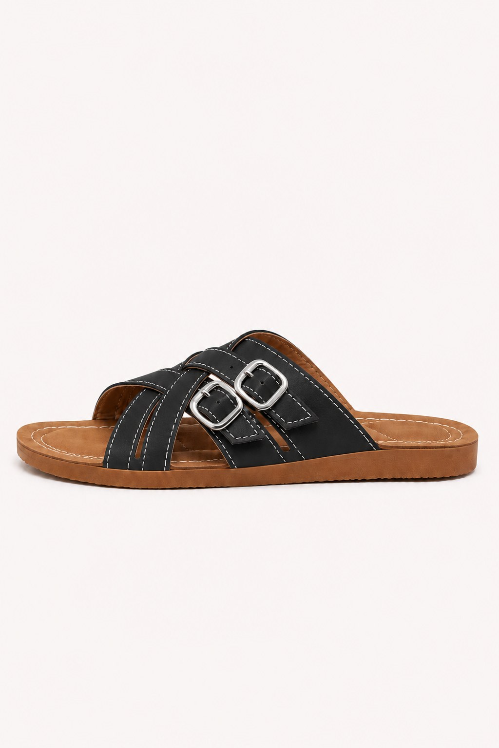 Damen-Plateausandalen mit offener Zehenpartie und doppelter Schnalle – Klara