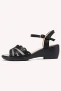 Elegante orthopädische Sandalen für Damen mit niedrigem Keilabsatz – Romina