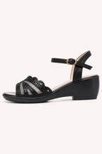 Elegante orthopädische Sandalen für Damen mit niedrigem Keilabsatz – Romina