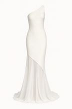 Elegantes, einseitiges langes Kleid für Hochzeitsgäste – Birgit