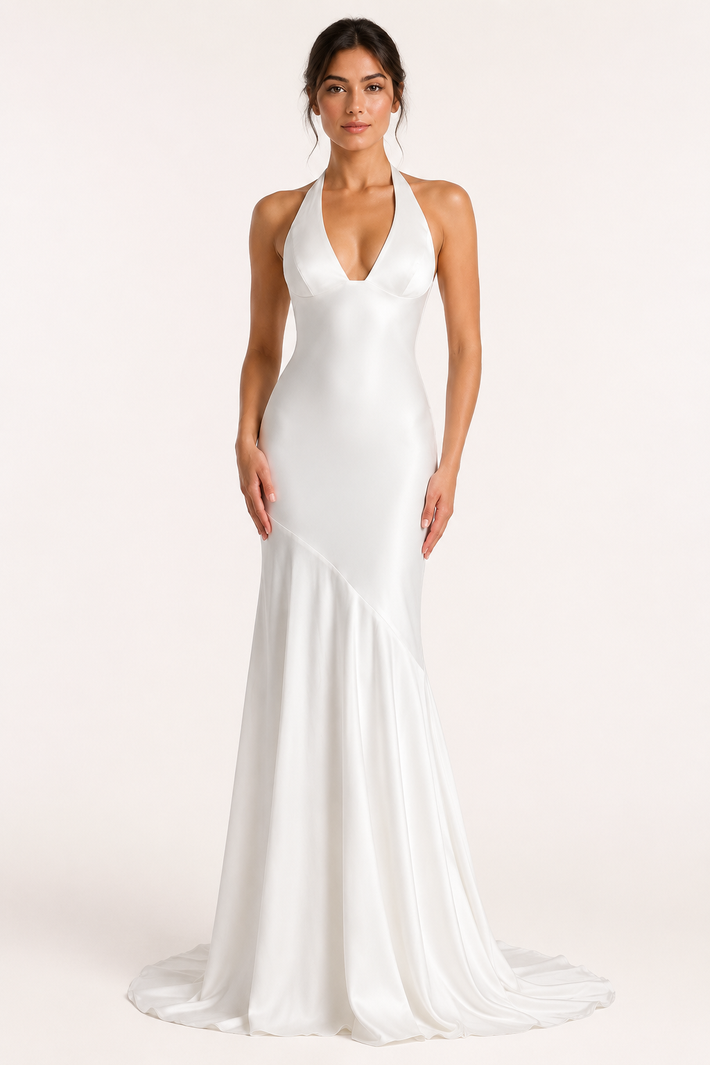 Langes Halter-Kleid für Damen im Meerjungfrauen-Schnitt – Dagmar