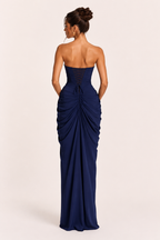 Damen langes Kleid elegantes Event Kleid slim fit Seitenschlitz - Ottilie
