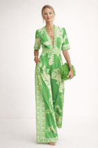 Jumpsuit mit Blumenmuster und V-Ausschnitt für Frauen - Milika