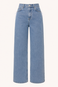 Damenjeans mit hoher Leibhöhe und geradem Bein, lässiger Stil – Lena
