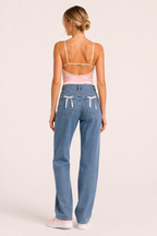 Damenjeans mit hoher Leibhöhe und geradem Bein, lässiger Stil – Lena