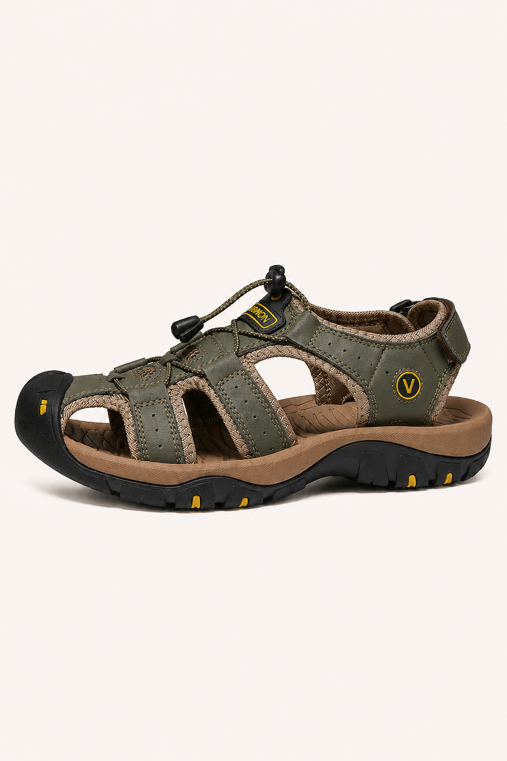 Trekking-Sandalen für Herren mit verstärkter Zehenkappe und verstellbarem Schnürsenkel – Viktor