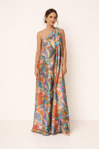 Asymmetrisches bedrucktes langes Sommerkleid für Frauen - Kasy