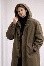 Lange leichte Herrenjacke mit Kapuze - Mrosi