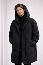Lange leichte Herrenjacke mit Kapuze - Mrosi
