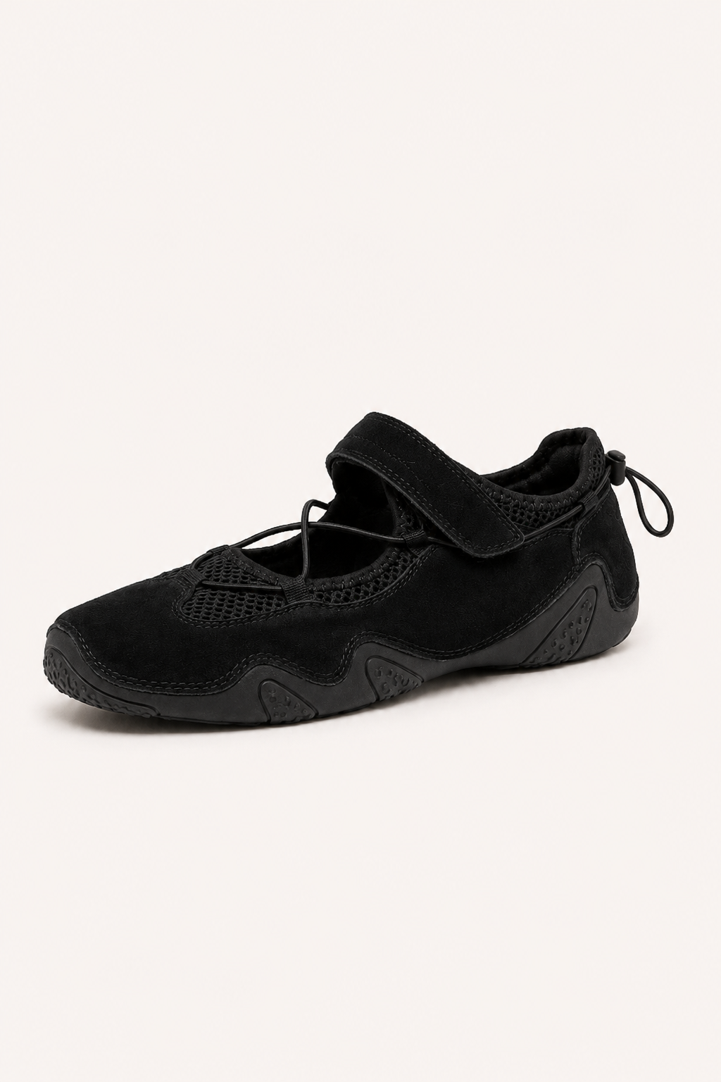 Sportliche Ballerinas mit verstellbarem Riemen und elastischen Schnürsenkeln – Riekerr