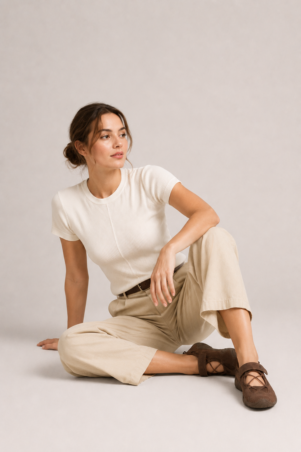 Sportliche Ballerinas mit verstellbarem Riemen und elastischen Schnürsenkeln – Riekerr