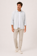 Herren Sommer casual smart casual vertikal gestreiftes Hemd - Ralf