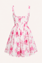 Kurzes Kleid mit Blumenmuster und quadratischem Ausschnitt – Anja