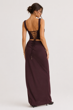 Langes Blumenkleid für Damen mit Schlitz, ideal für Hochzeiten – Lena
