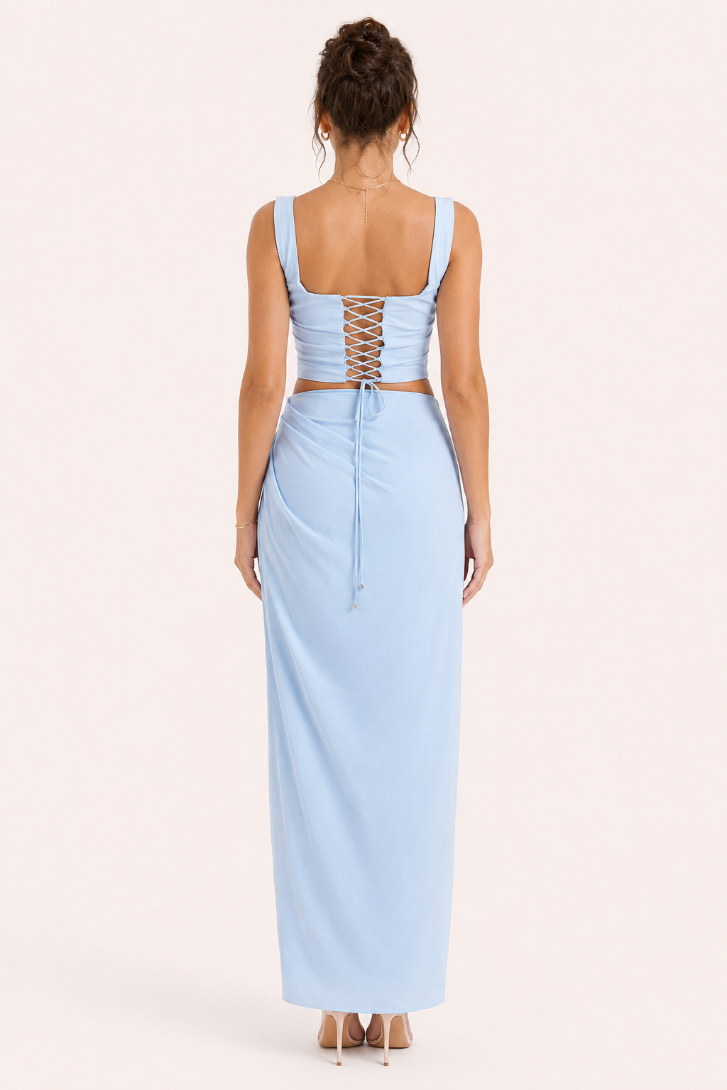 Langes Blumenkleid für Damen mit Schlitz, ideal für Hochzeiten – Lena
