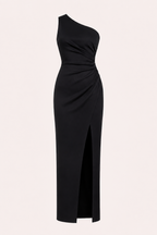 Langes, einseitiges Abendkleid für Damen mit Schlitz – Petra