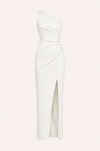Langes, einseitiges Abendkleid für Damen mit Schlitz – Petra
