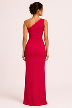 Langes, einseitiges Abendkleid für Damen mit Schlitz – Petra