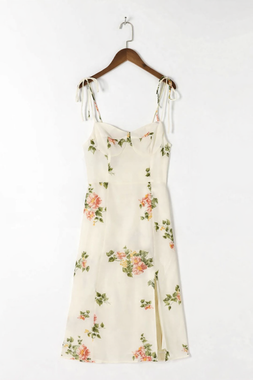Damen Midikleid Frühling leichter Blumendruck - Lirena