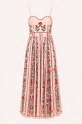 Langes trägerloses Sommerkleid mit Blumendruck - Nadine