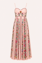 Langes trägerloses Sommerkleid mit Blumendruck - Nadine
