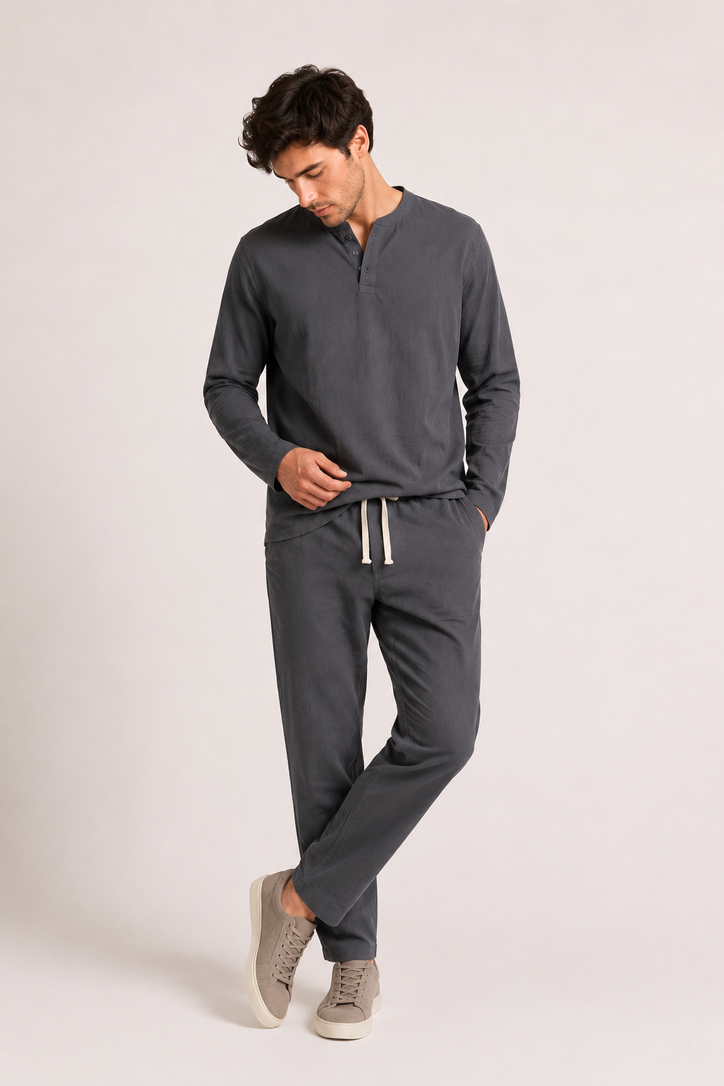 Herrenset Leinen lässig elegant T-Shirt Hose Sommer - Jörg