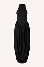 Langes Sommerkleid für Damen mit Halterkragen und fließendem Rock – Liv
