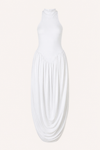 Langes Sommerkleid für Damen mit Halterkragen und fließendem Rock – Liv