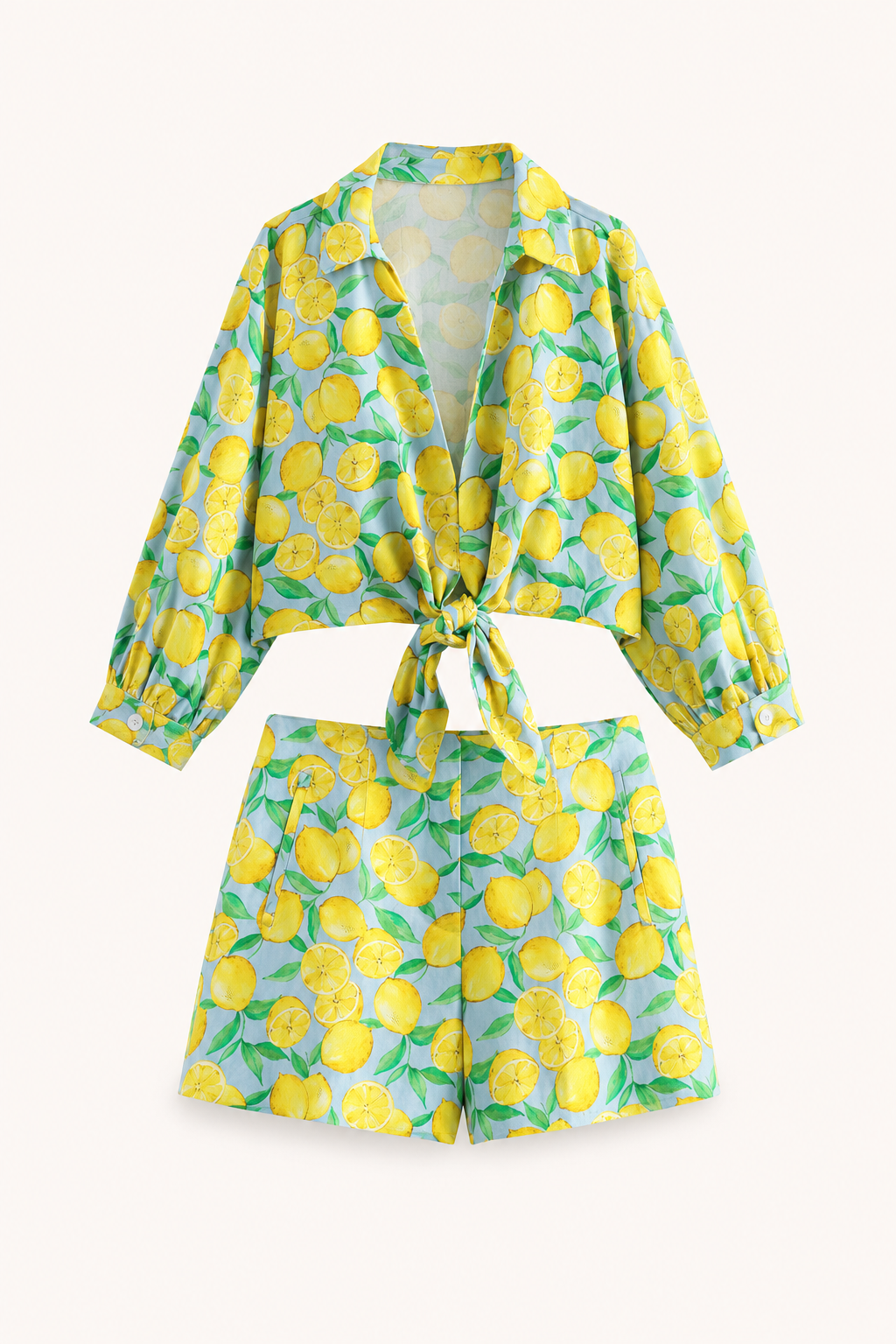 Damen-Set Sommer-Shorts mit Zitronenprint - Jorinde