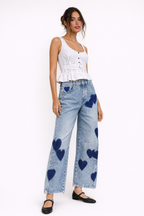 Skinny-Jeans mit Herz-Print für Damen - Margaret