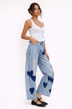 Skinny-Jeans mit Herz-Print für Damen - Margaret