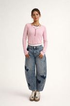 Denim-Hose mit Herzen für Frauen - Elodie