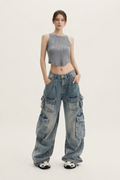 Cargo-Jeans mit mehreren Taschen für Frauen - Gabriela