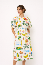 Frauen gedruckt Puffärmel Kleid Sommer Stil lässig bequem - Stella