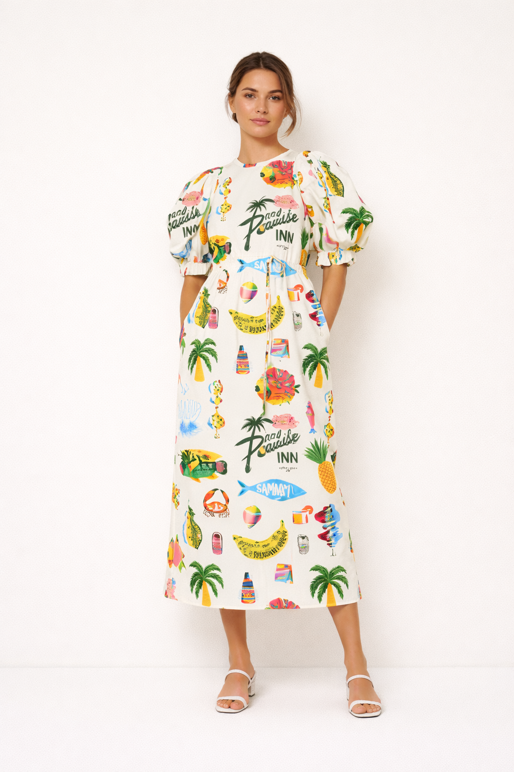 Frauen gedruckt Puffärmel Kleid Sommer Stil lässig bequem - Stella