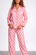 Damen-Pyjama-Set mit bedrucktem Shirt und Hose - Yena
