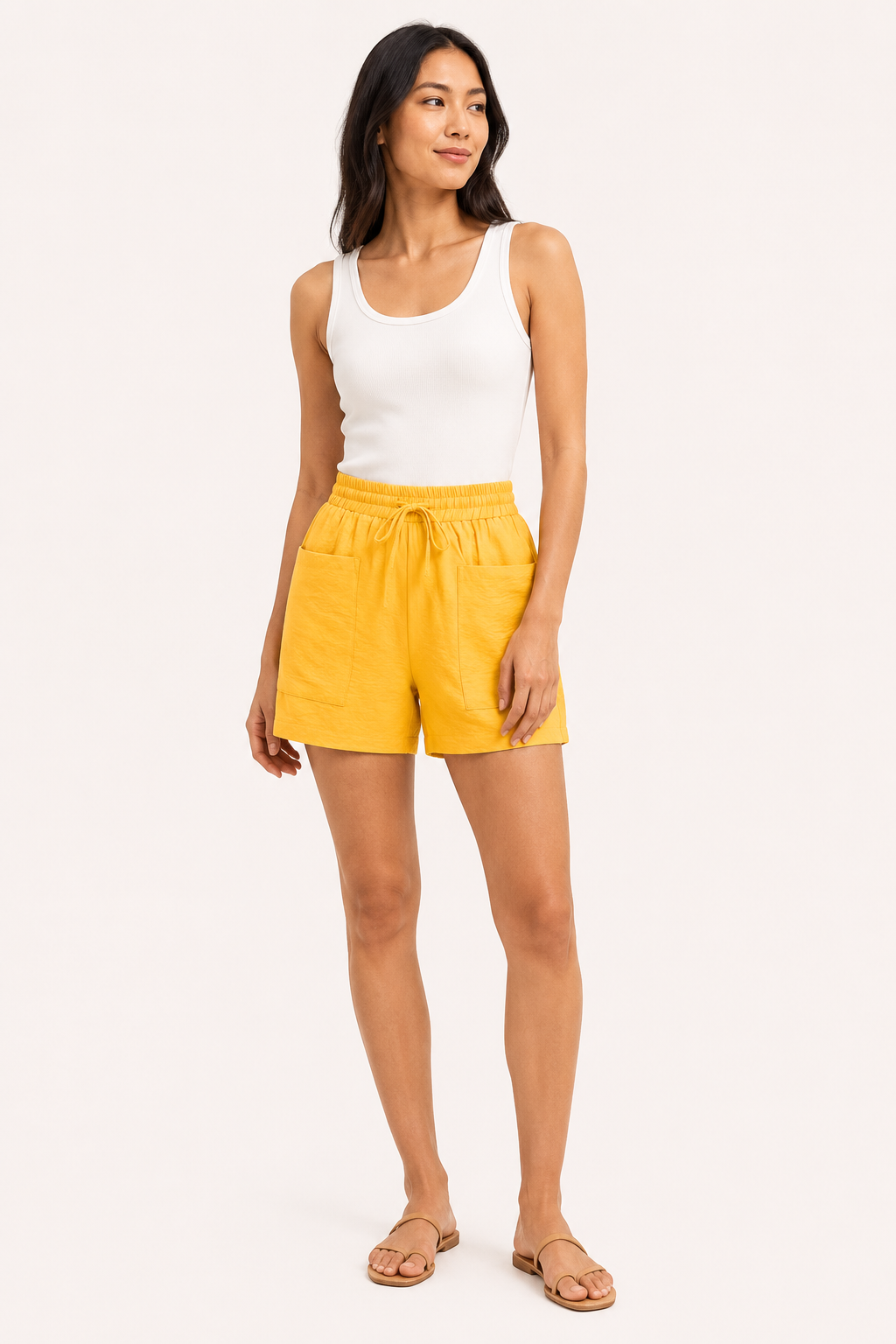 Damen-Shorts mit Gummizug und Fronttaschen - Lanni