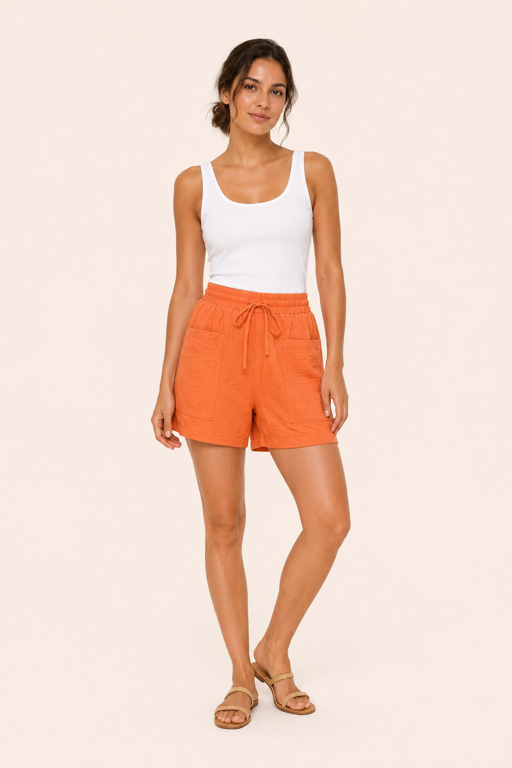 Damen-Shorts mit Gummizug und Fronttaschen - Lanni