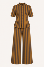 Elegantes Set aus kurzärmeliger Bluse und Hose – Caussie