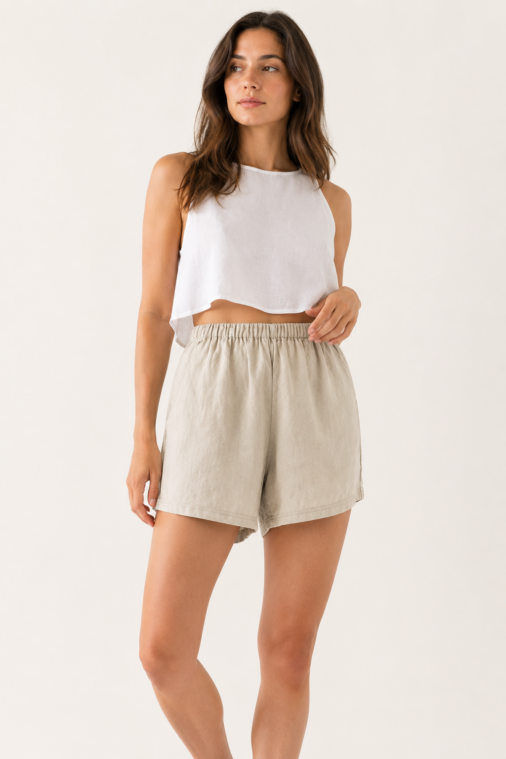 Damen-Shorts mit weitem Bein und elastischer Taille - Klara