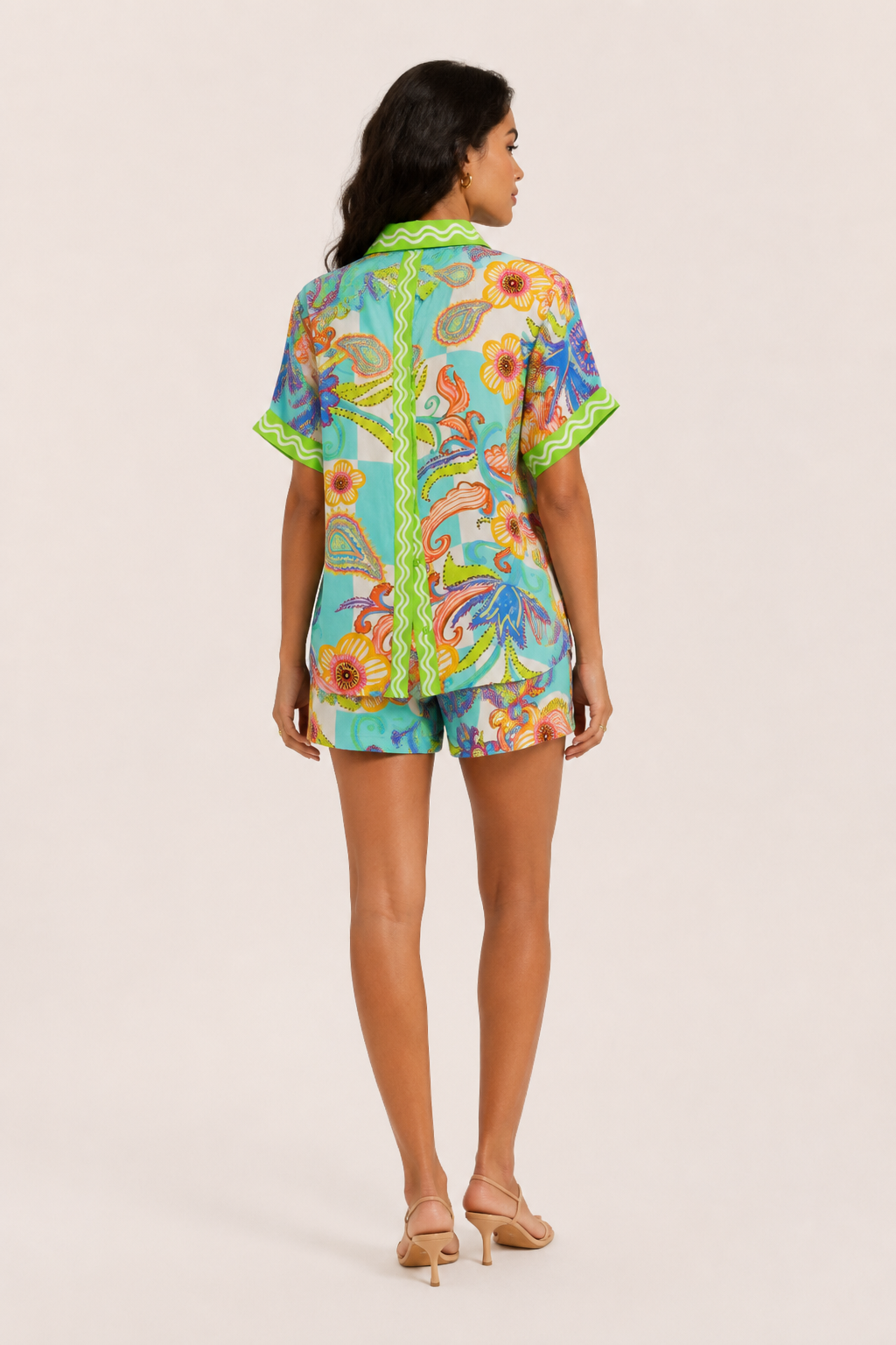 Damenset bedruckte Bluse Sommer Shorts - Tabea