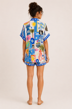 Damenset bedruckte Bluse Sommer Shorts - Tabea