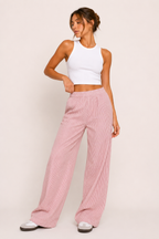 Damen Freizeithose gestreift weit geschnitten bequemer Gummibund - Naire