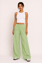Damen Freizeithose gestreift weit geschnitten bequemer Gummibund - Naire