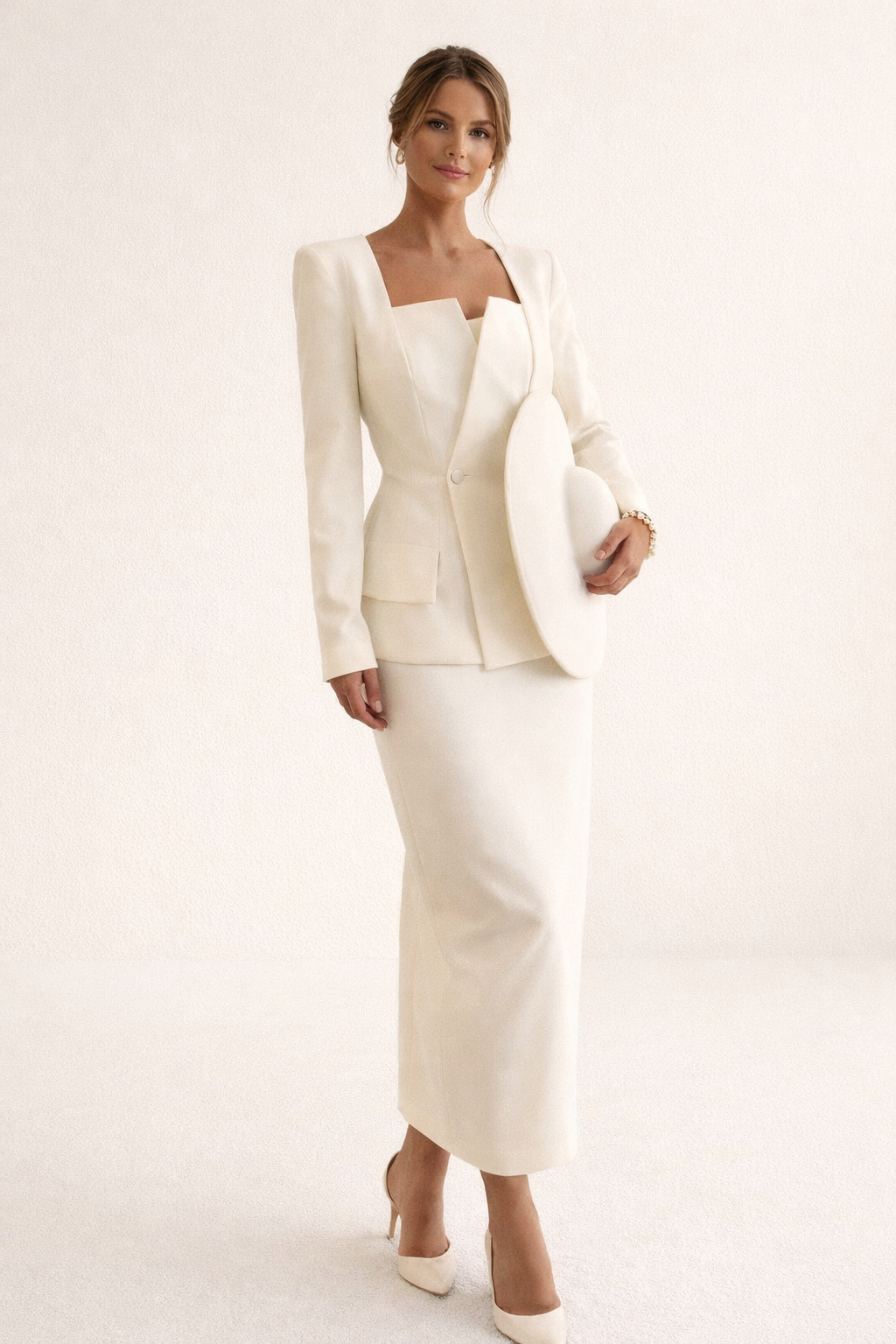 Damen Set Blazer taillierter Rock Maxirock elegant - Elke