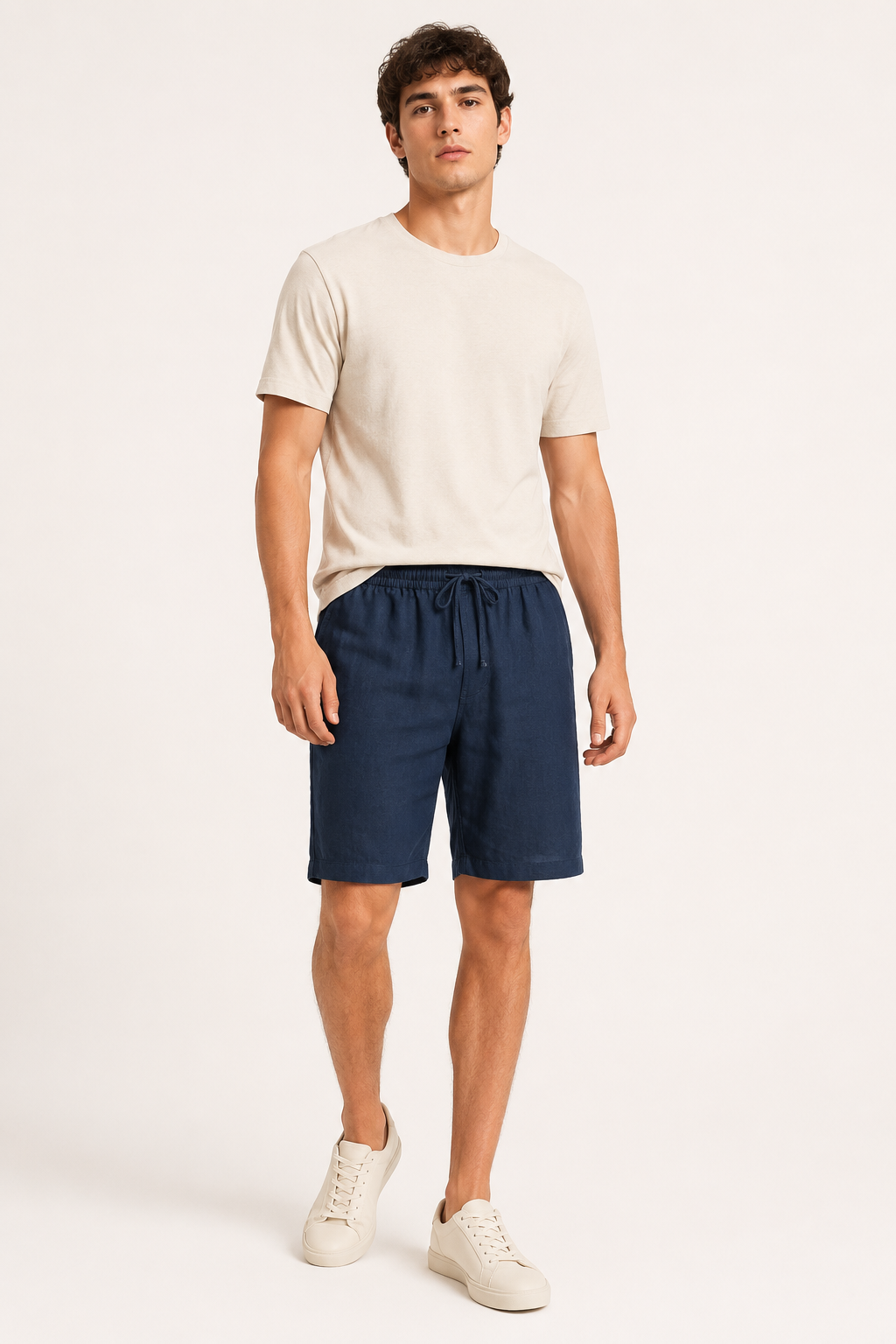 Herren Bermudashorts aus Leinen mit Gummizug - Levin