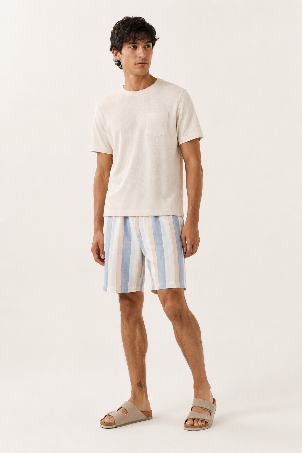 Herren Leinen Bermudashorts gerade geschnitten atmungsaktiv - Falko