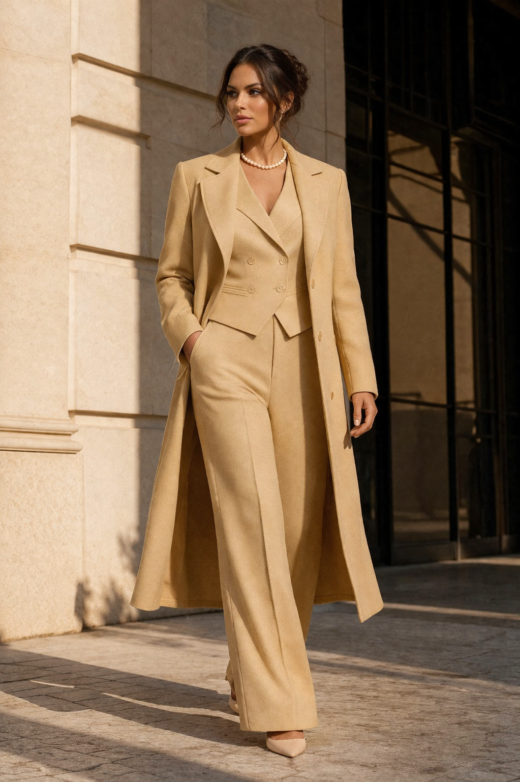 Damen Set 3 Stück Blazer Weste Weste Hose elegant - Ingrid